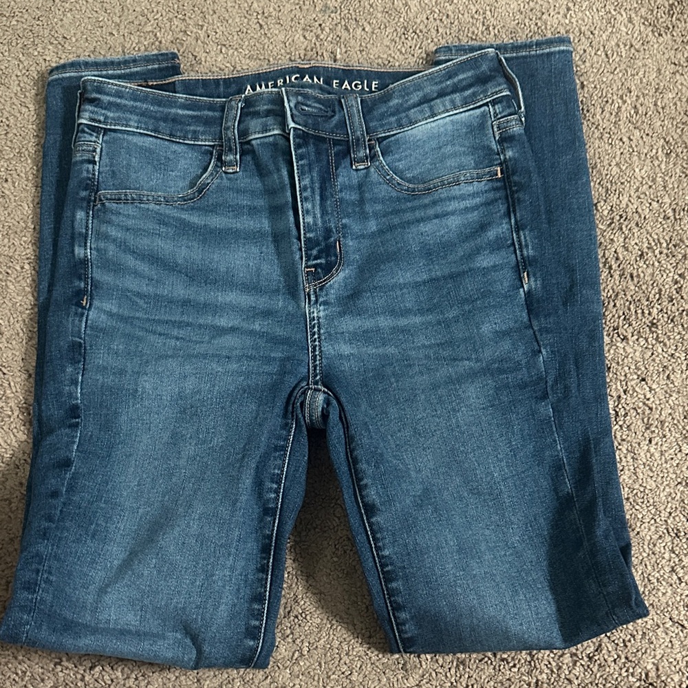American Eagle Outfitters Women's Dark Blue Skinny Jeans
